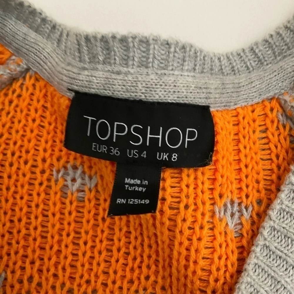 TopShop Jaquard Polka Dot Knit Sweater  Round Neck Size 4